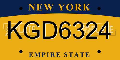 KGD6324 New York License Plate