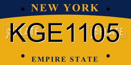 KGE1105 New York License Plate