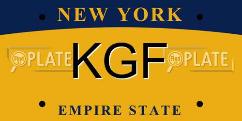KGF New York License Plate