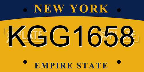 KGG1658 New York License Plate