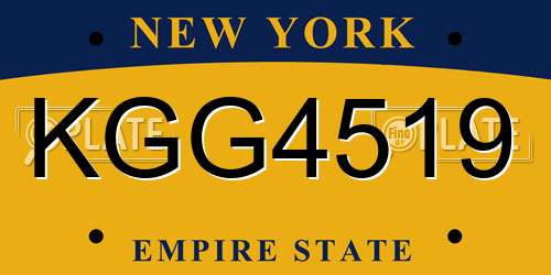 KGG4519 New York License Plate