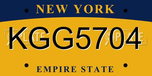 KGG5704 New York License Plate