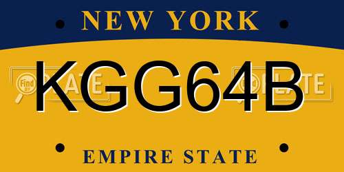 KGG64B New York License Plate