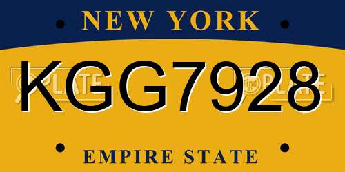 KGG7928 New York License Plate