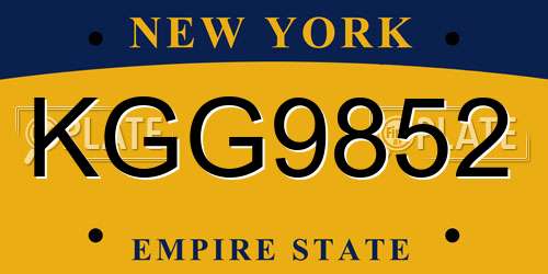 KGG9852 New York License Plate