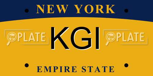 KGI New York License Plate
