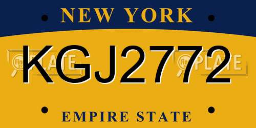 KGJ2772 New York License Plate