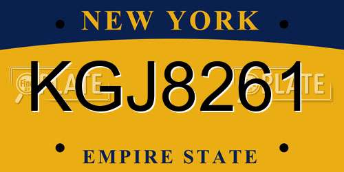 KGJ8261 New York License Plate