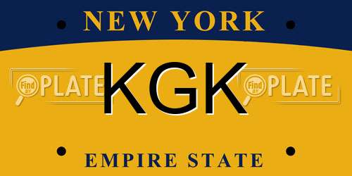 KGK New York License Plate