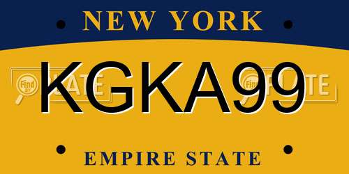 KGKA99 New York License Plate