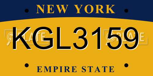 KGL3159 New York License Plate