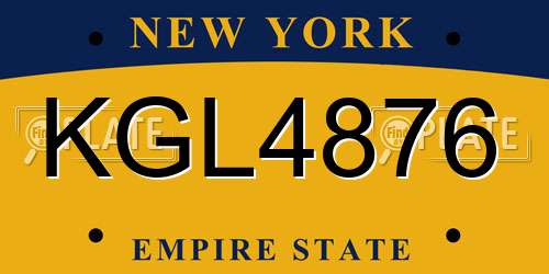 KGL4876 New York License Plate