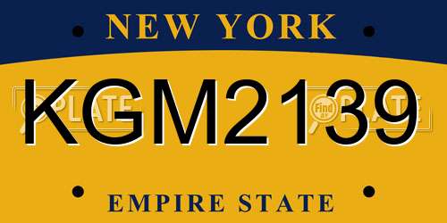 KGM2139 New York License Plate