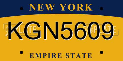 KGN5609 New York License Plate