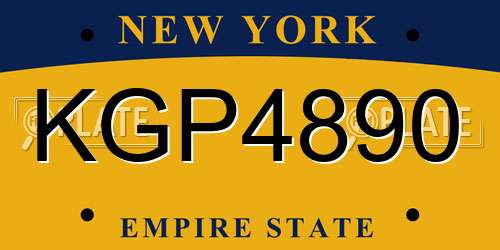 KGP4890 New York License Plate