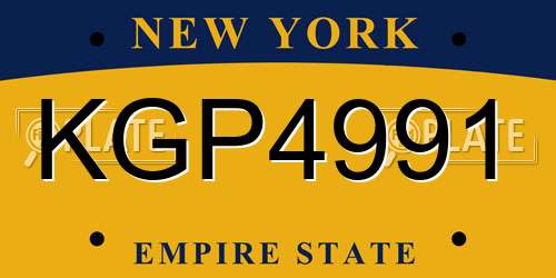 KGP4991 New York License Plate