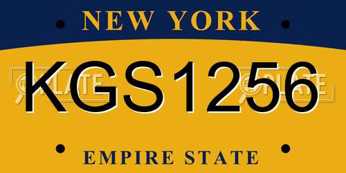 KGS1256 New York License Plate