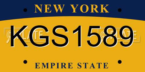 KGS1589 New York License Plate