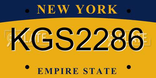 KGS2286 New York License Plate