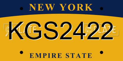 KGS2422 New York License Plate