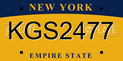 KGS2477 New York License Plate