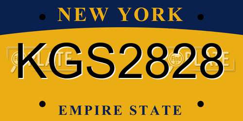KGS2828 New York License Plate