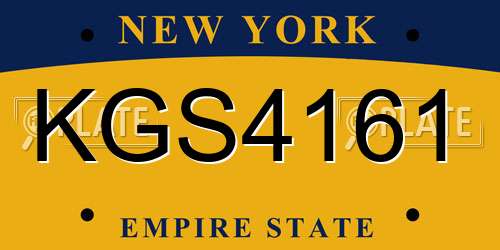 KGS4161 New York License Plate
