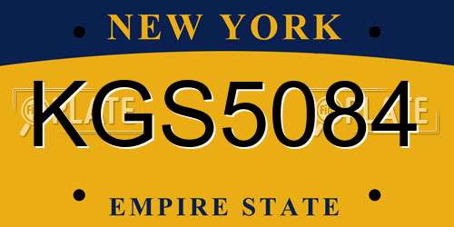 KGS5084 New York License Plate