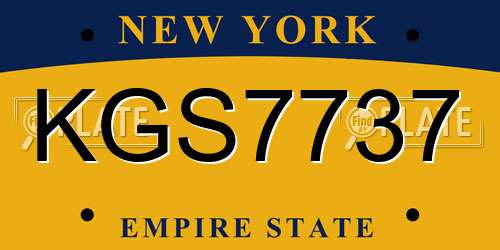 KGS7737 New York License Plate