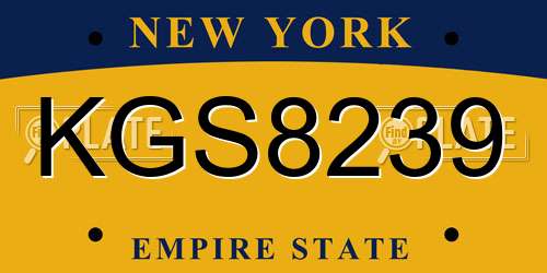 KGS8239 New York License Plate