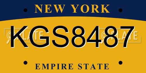 KGS8487 New York License Plate