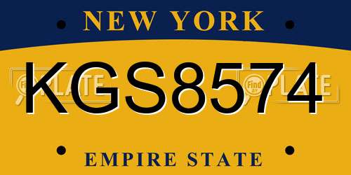 KGS8574 New York License Plate
