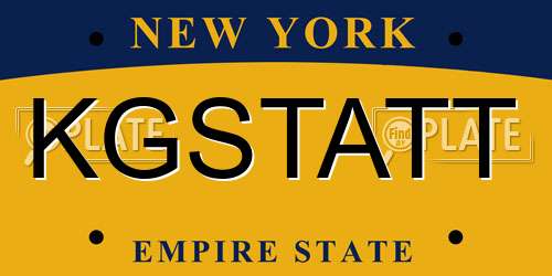 KGSTATT New York License Plate
