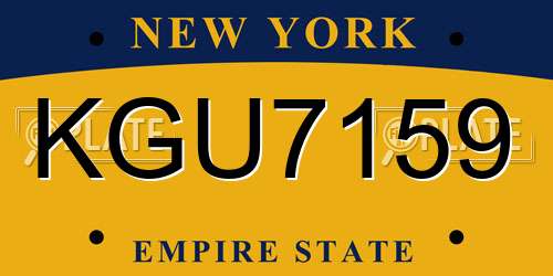 KGU7159 New York License Plate