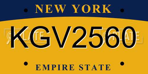 KGV2560 New York License Plate