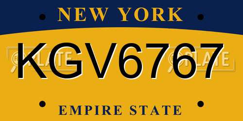 KGV6767 New York License Plate