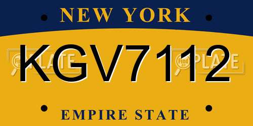 KGV7112 New York License Plate