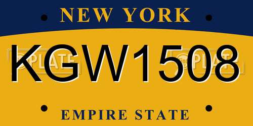 KGW1508 New York License Plate