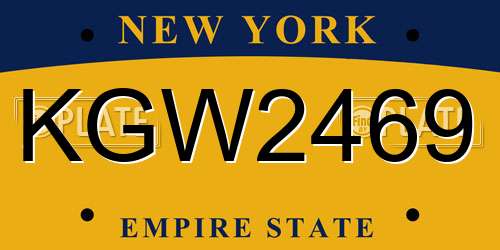 KGW2469 New York License Plate