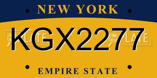 KGX2277 New York License Plate