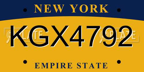KGX4792 New York License Plate