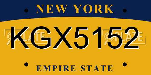 KGX5152 New York License Plate