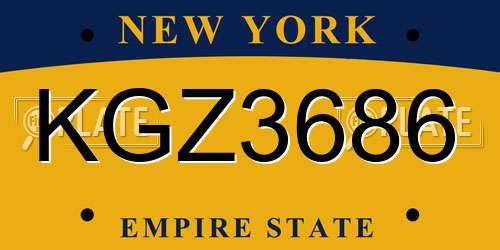 KGZ3686 New York License Plate