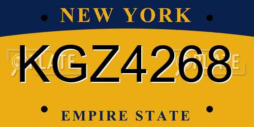 KGZ4268 New York License Plate