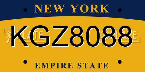 KGZ8088 New York License Plate