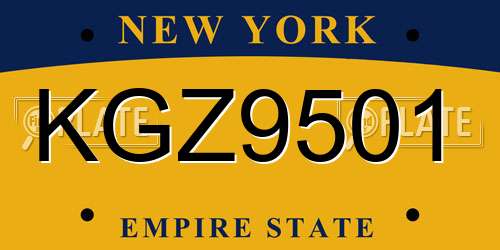 KGZ9501 New York License Plate