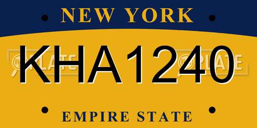 KHA1240 New York License Plate