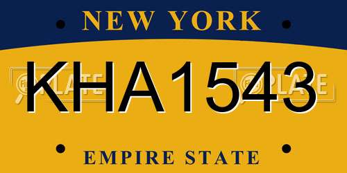 KHA1543 New York License Plate