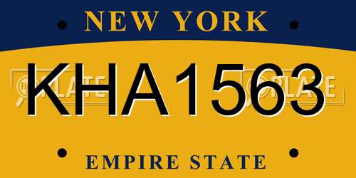 KHA1563 New York License Plate