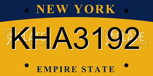 KHA3192 New York License Plate
